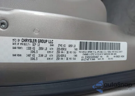 2013 Dodge Grand Caravan Sxt z USA, uszkodzony, nr VIN 2C4RDGCGXDR549827